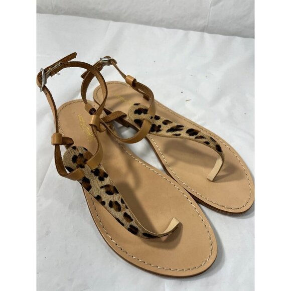 Sophia Milano Calf Hair Animal Print Leather Sandals, Size 8 - Picture 14 of 14